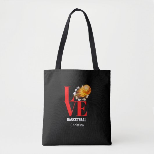 Love Basketball Personalized Shoulder Canvas tas (Voorkant)