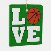LOVE Basketball Red en Green kerstbal Keramisch Ornament (Rechts)