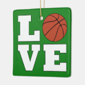 LOVE Basketball Red en Green kerstbal Keramisch Ornament (Links)