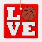 LOVE Basketball Red en Green kerstbal Keramisch Ornament (Achterkant)