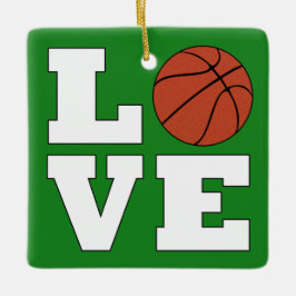 LOVE Basketball Red en Green kerstbal Keramisch Ornament