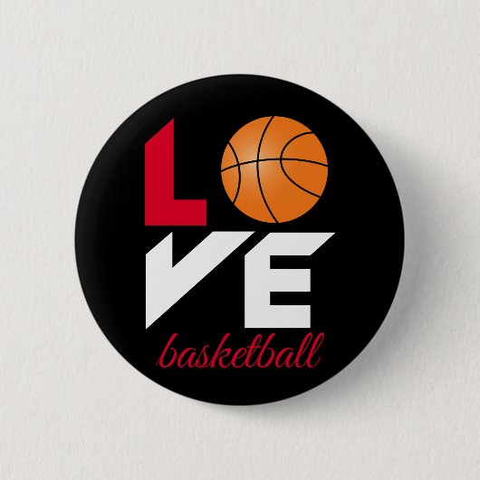 Love basketball ronde button 5,7 cm (Voorkant)