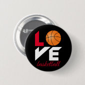 Love basketball ronde button 5,7 cm (Voorkant /achterkant)