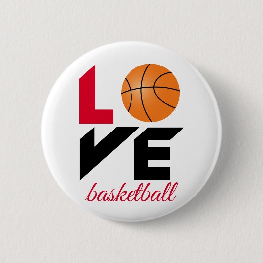 Love basketball ronde button 5,7 cm (Voorkant)