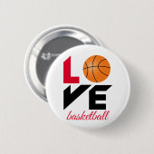 Love basketball ronde button 5,7 cm (Voorkant /achterkant)