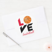 Love basketball ronde sticker (Envelop)