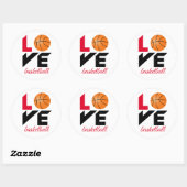 Love basketball ronde sticker (Vel)