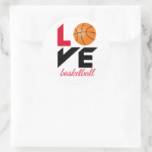 Love basketball ronde sticker (Tas)