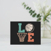Love Basketball | Schitterend basketbalontwerp Briefkaart (Staand voorkant)