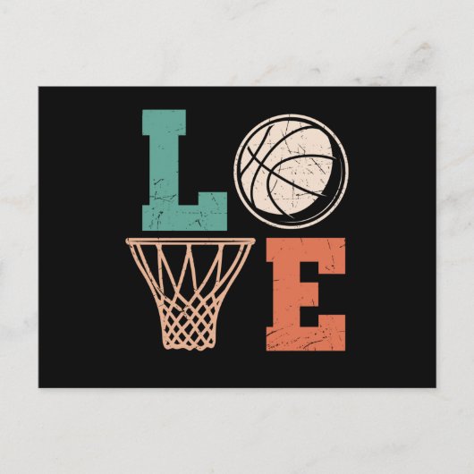 Love Basketball | Schitterend basketbalontwerp Briefkaart (Voorkant)