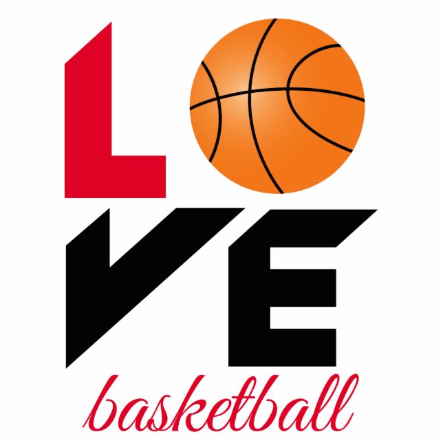 Love basketball staand fotobeeldje  (Voorkant)