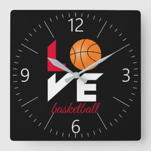 Love basketball vierkante klok