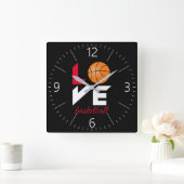 Love basketball vierkante klok (Huis)