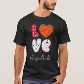 Love Basketball Xoxo Doodle Heart Ball Graphic T-shirt (Voorkant)