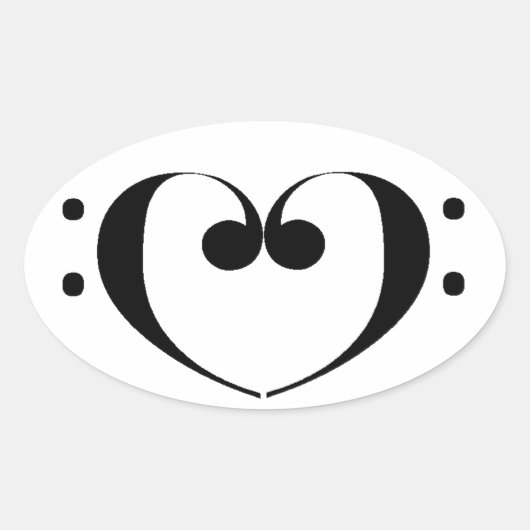 Love Bass Ovale Sticker (Voorkant)