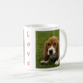 Love Basset Hound Puppy Coffee Mok (Voorkant rechts)