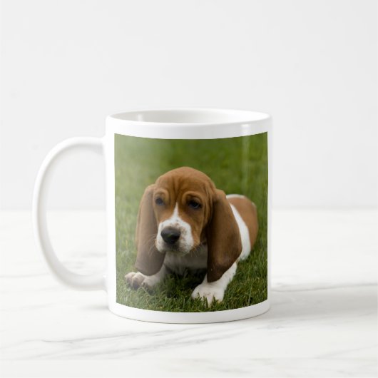 Love Basset Hound Puppy Coffee Mok (Links)