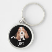 Love Basset Hound Puppy Dog Key chain Sleutelhanger (Voorkant)