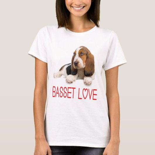Love Basset Hound Puppy Dog Tee Shirt (Voorkant)