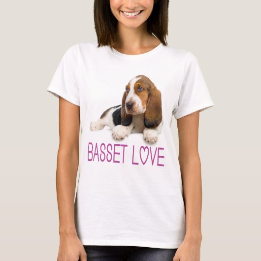 Love Basset Hound Puppy Dog Tee Shirt (Voorkant)