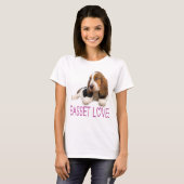 Love Basset Hound Puppy Dog Tee Shirt (Voorkant volledig)