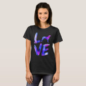 Love Bavarian Mountain Geurhond Waterverf Blauw T-shirt (Voorkant volledig)