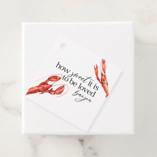 Love Bayou Crawfish Bedankjes Labels (In situ)
