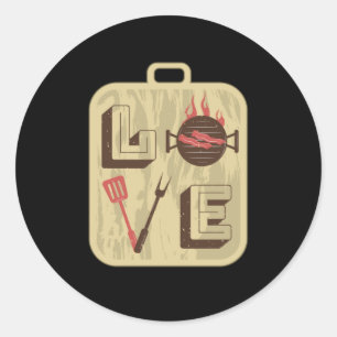 Love BBQ Ronde Sticker