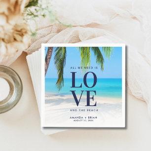 Love Beach Bestemming Palm Tree Bruiloft Servet