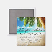 Love Beach Destination Wedding Save the Date Magneet (Voorkant / Achterkant)