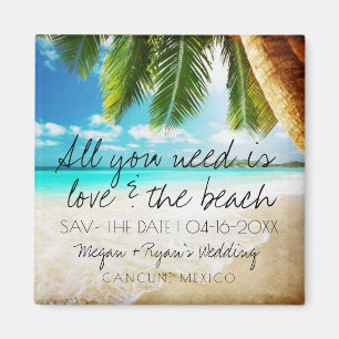 Love Beach Destination Wedding Save the Date Magneet