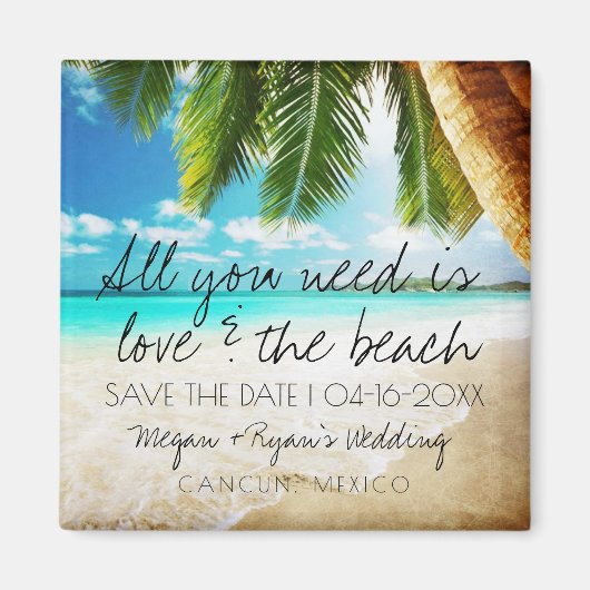 Love Beach Destination Wedding Save the Date Magneet (Voorkant)