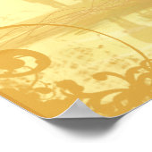 Love Beach Paar Grunged en Swirled Poster (Hoek)