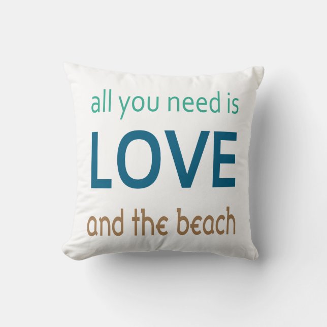 Love & Beach Pillow Kussen (Voorkant)