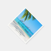 Love Beach Quote Palm Tree Bestemming Bruiloft Servet (Hoek)