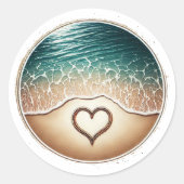 Love Beach Ronde Sticker (Voorkant)