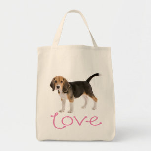 Love Beagle Puppy Dog Canvas Totebag Tote Bag
