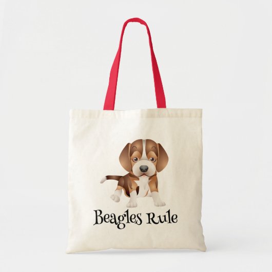 Love Beagle Puppy Dog Canvas Totebag Tote Bag (Voorkant)