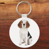 Love Beagle Puppy Dog Gepersonaliseerd Sleutelhang Sleutelhanger (Voorkant)