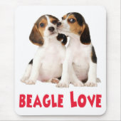 Love Beagle Puppy Dog Muismat (Voorkant)