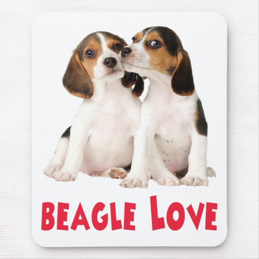 Love Beagle Puppy Dog Muismat (Voorkant)