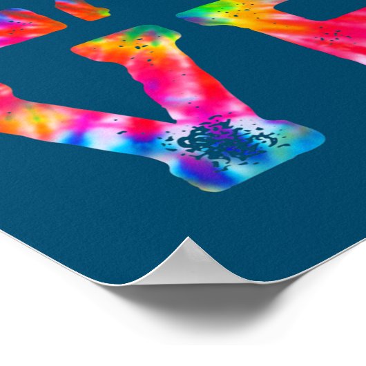 Love Beagle Tie Dye Dog mama Poster (Hoek)