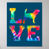 Love Beagle Tie Dye Dog mama Poster (Voorkant)