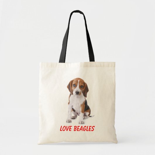 Love Beagles Puppy Dog Canvas Totebag Tote Bag (Voorkant)