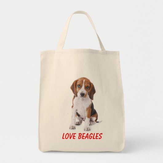 Love Beagles Puppy Dog Canvas Totebag Tote Bag (Voorkant)