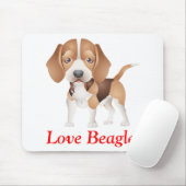 Love Beagles Puppy Dog Cartoon Muismat (Met muis)
