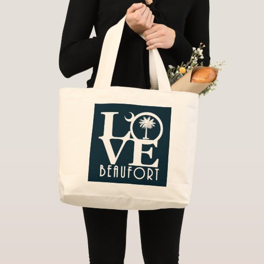 LOVE Beaufort South Carolina Grote Tote Bag (Voorkant (product))