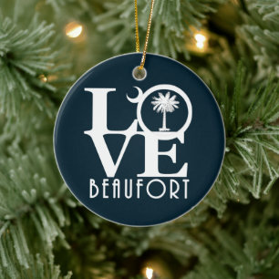 LOVE Beaufort South Carolina Keramisch Ornament