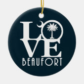 LOVE Beaufort South Carolina Keramisch Ornament (Voorkant)