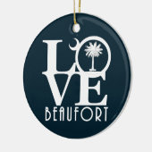 LOVE Beaufort South Carolina Keramisch Ornament (Links)